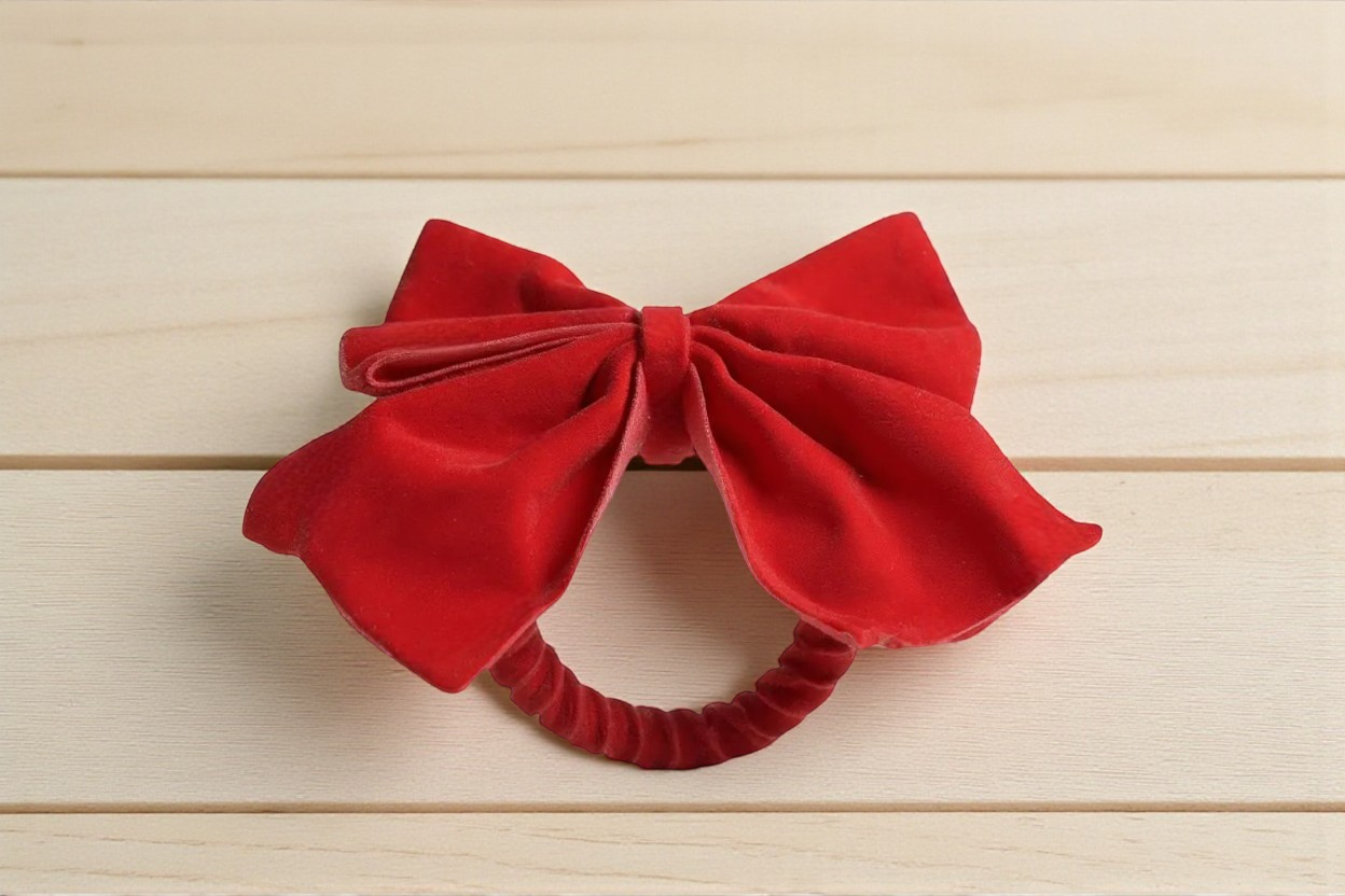 Napkin Rings 8pc Set - Red Velvet Bow