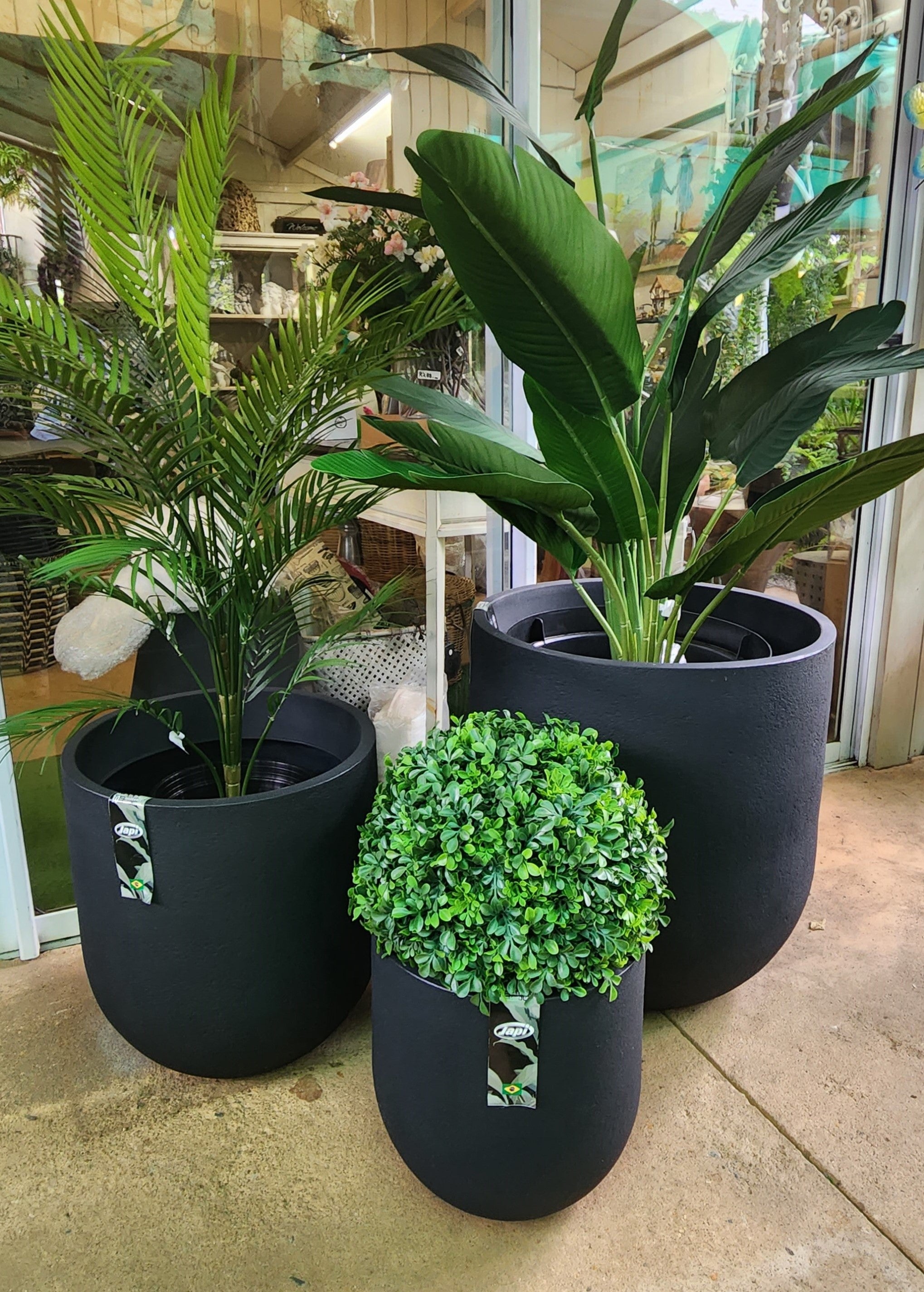 Rustic Cask Set of 3 Outdoor Planters