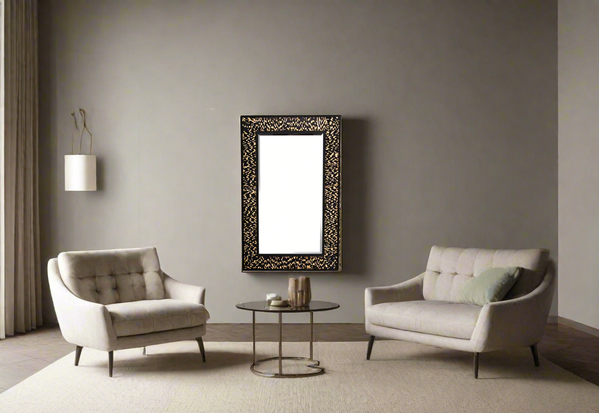 Medium Rectangular Porcupine Quill Mirror