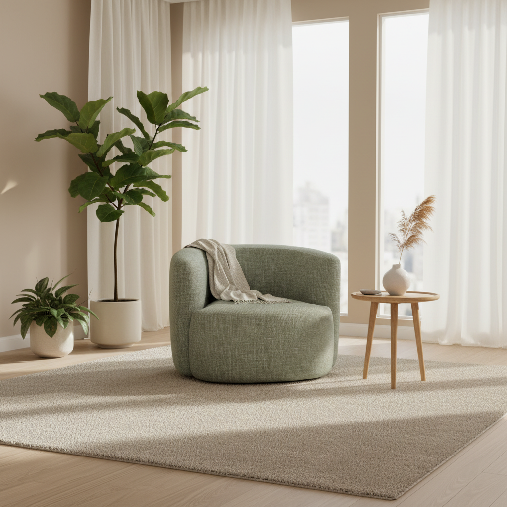 Gray textured armchair on a white background