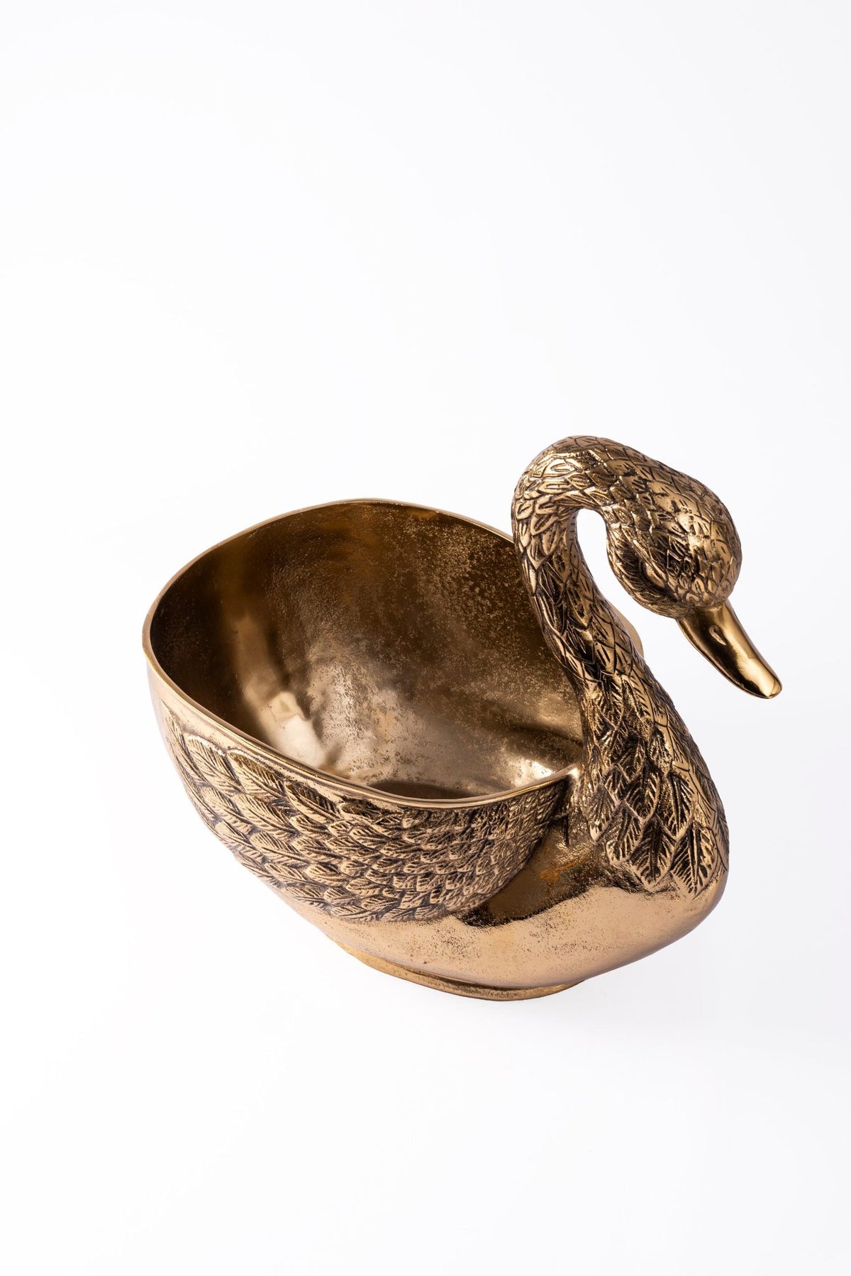 SWAN WINE CHILLER ANTIQUE BRASS