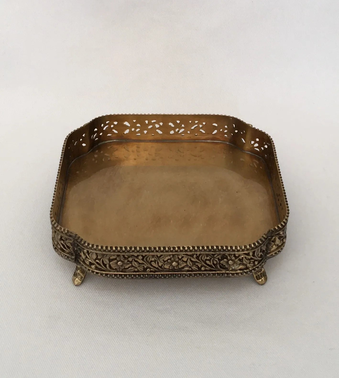 Tray Mini Perfume Antique Brass