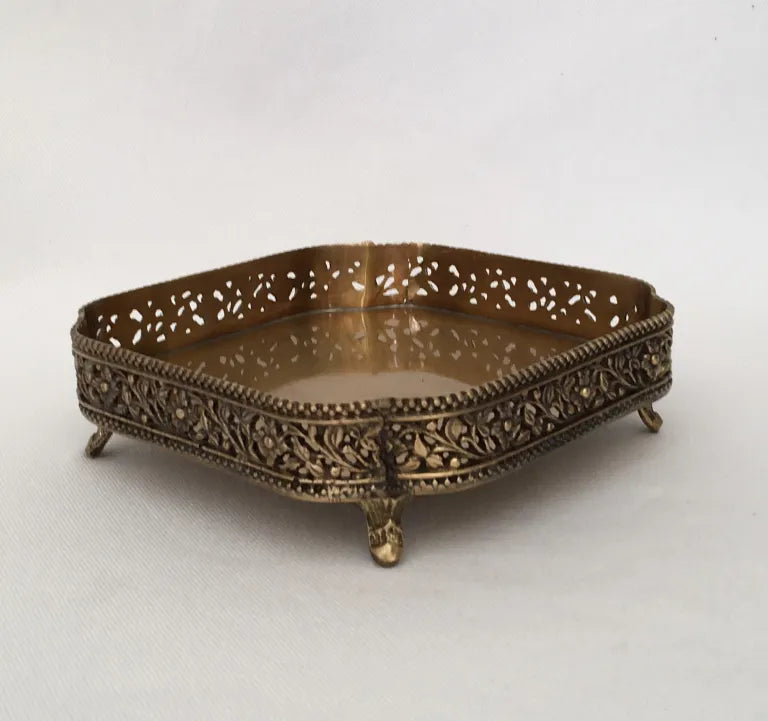 Tray Mini Perfume Antique Brass