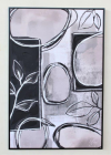 BLACK & BEIGE LEAF MODERN FRAMED PICTURE - NetDécor