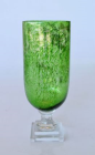 LARGE ANTIQUE GREEN GLASS CANDLE HOLDER ON FOOT - NetDécor