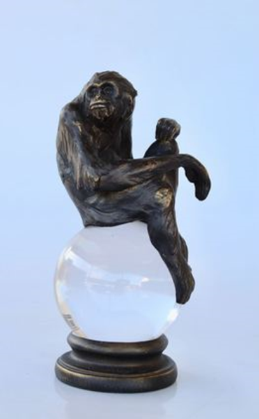MONKEY ON GLASS BALL - NetDécor