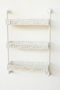 OFF WHITE METAL 3 TIER WALL SHELF - NetDécor