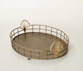 OVAL METAL TRAY FAN HANDLES - NetDécor