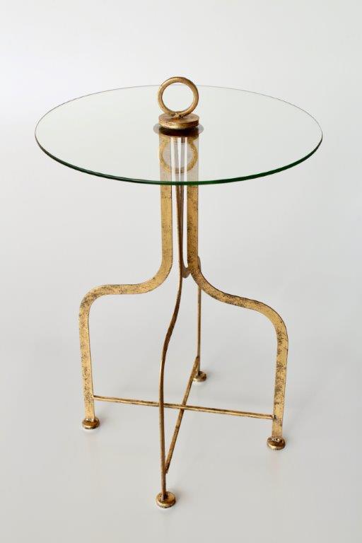 ROUND GLASS & METAL TABLE - NetDécor