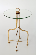 ROUND GLASS & METAL TABLE - NetDécor