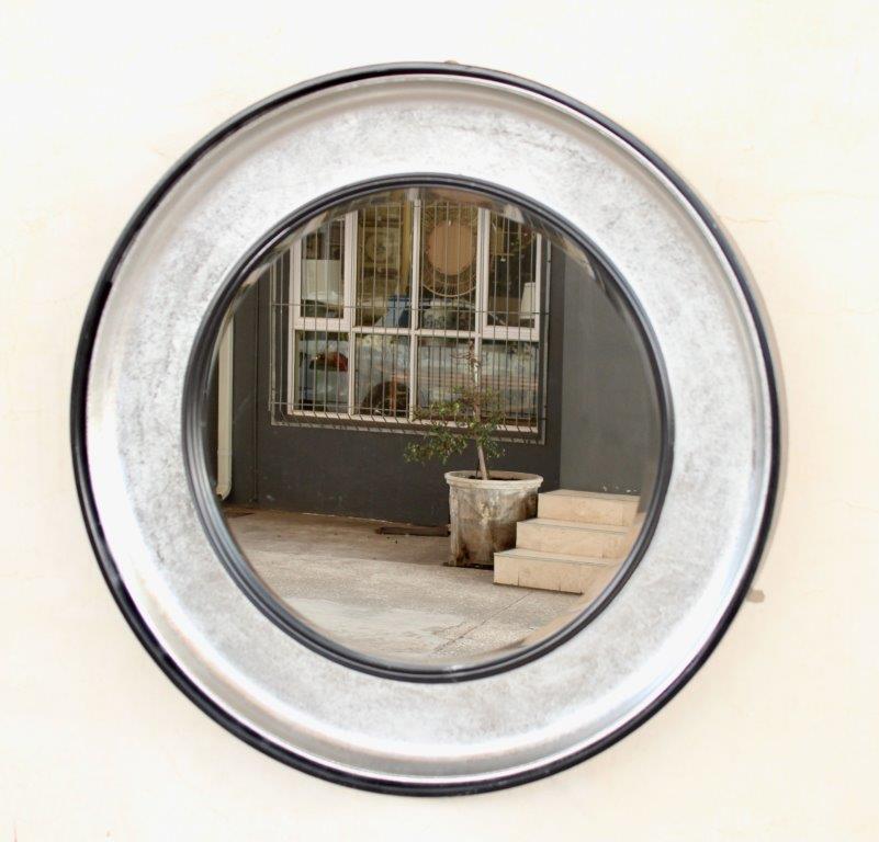 ROUND SILVER & BLACK MIRROR - NetDécor