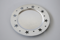 SILVER METALIC STAR PLATE - NetDécor