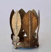GOLD PALM LEAF CANDLE HOLDER NO GLASS - NetDécor