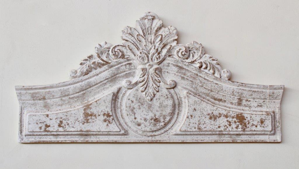 LARGE DISTRESSED DOOR PEDIMENT - NetDécor