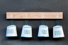 SET OF 4 HANGING ENAMEL PAILS - NetDécor