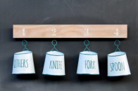 SET OF 4 HANGING ENAMEL PAILS - NetDécor