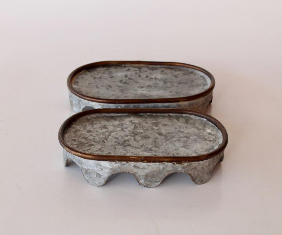 SET OF 2 OVAL METAL BASES - NetDécor