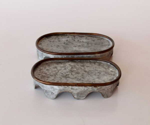 SET OF 2 OVAL METAL BASES - NetDécor
