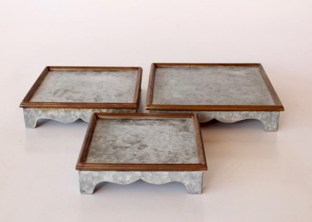 SET OF 3 SQUARE METAL BASES - NetDécor