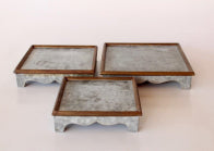 SET OF 3 SQUARE METAL BASES - NetDécor 