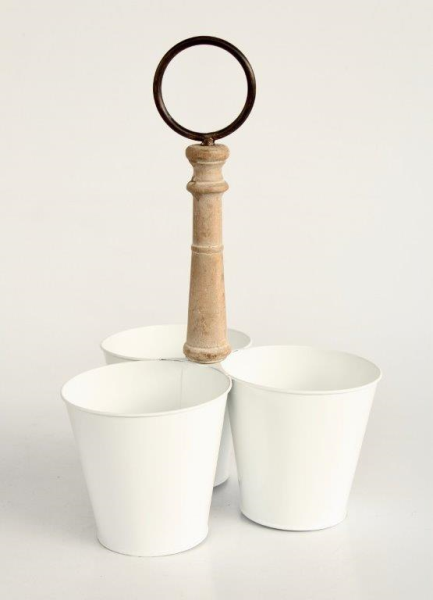 3 ENAMEL PAILS WITH HANDLE - NetDécor