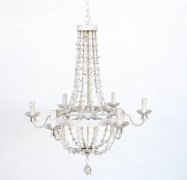 80cm Antique White Petal 6 Light Chandelier - NetDécor