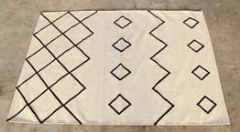 240 x 170 BERBER BLACK ON WHITE RUG - NetDécor