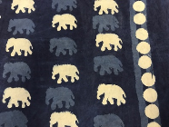 3.5m NAVY & WHTE ELEPHANTS TABLE CLOTH - NetDécor