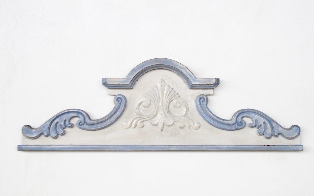 Blue and White Wooden Pediment - NetDécor