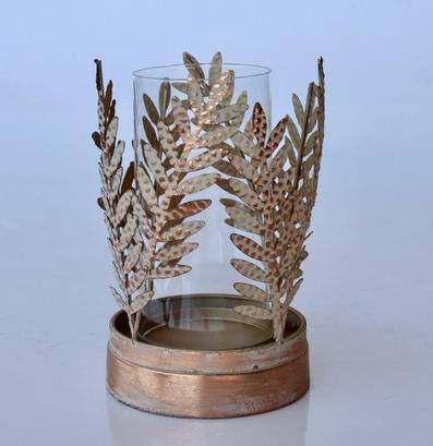 Copper Distressed Metal Candle Holder - NetDécor