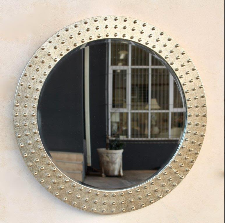 Round Pale Gold Mirror with Bobbles - NetDécor