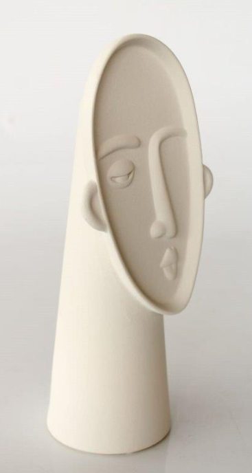 White Ceramic Face Vase - NetDécor