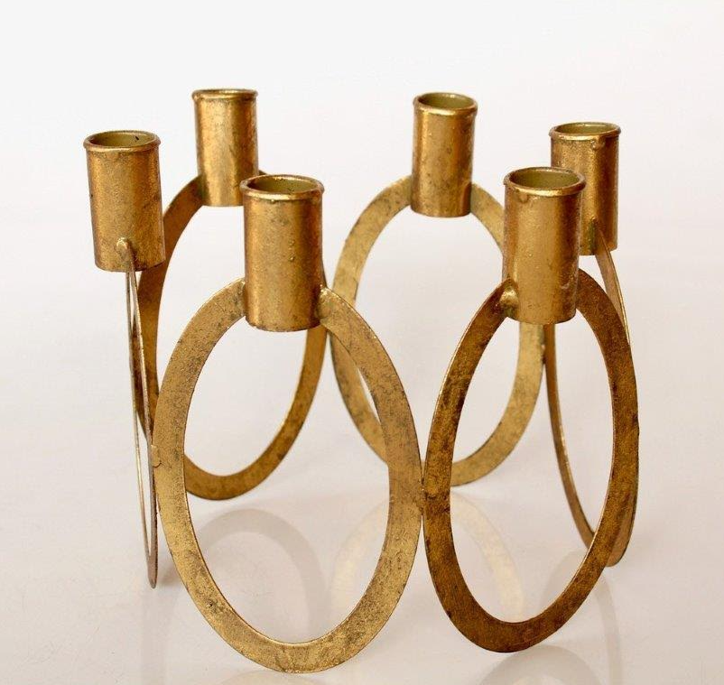 Gold 6 Candle Holder - NetDécor