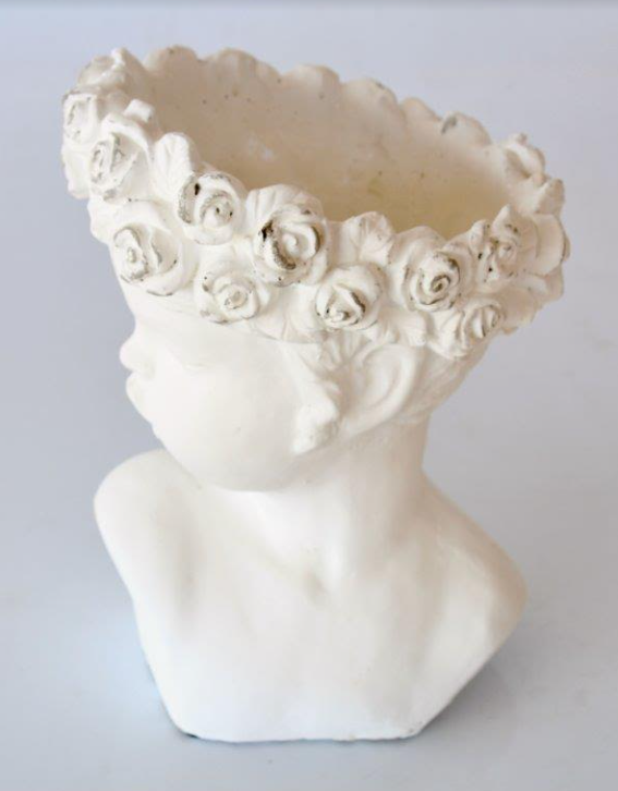 White Planter Looking Sideways - NetDécor