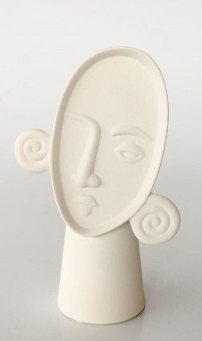 White Ceramic Face Vase - NetDécor