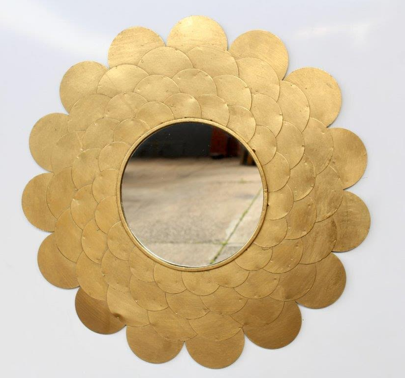Gold Round Petal Mirror - NetDécor 
