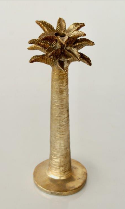 Gold Palm Tree Candle Holder - NetDécor