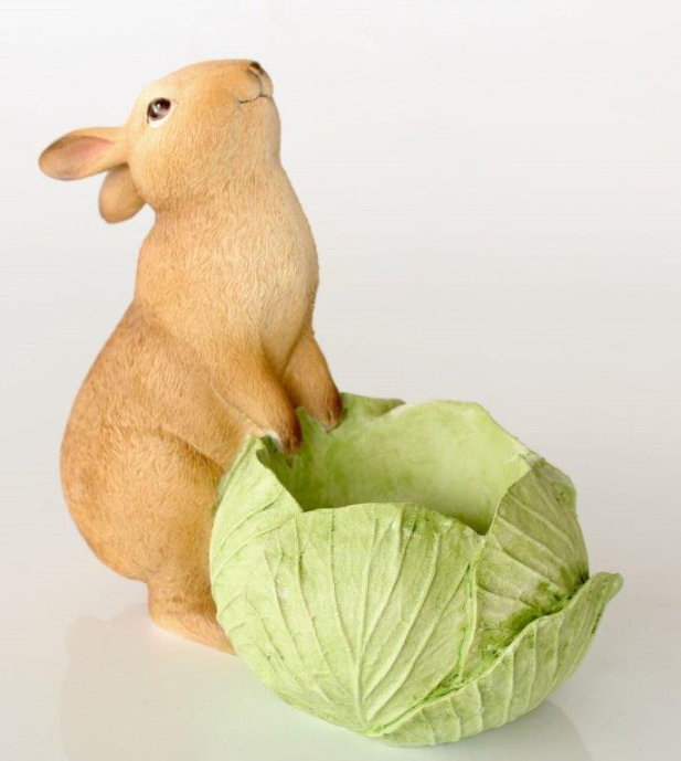 Standing bunny with cabbage planter - NetDécor