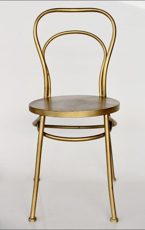 Metal Brass Bentwood Chair - NetDécor