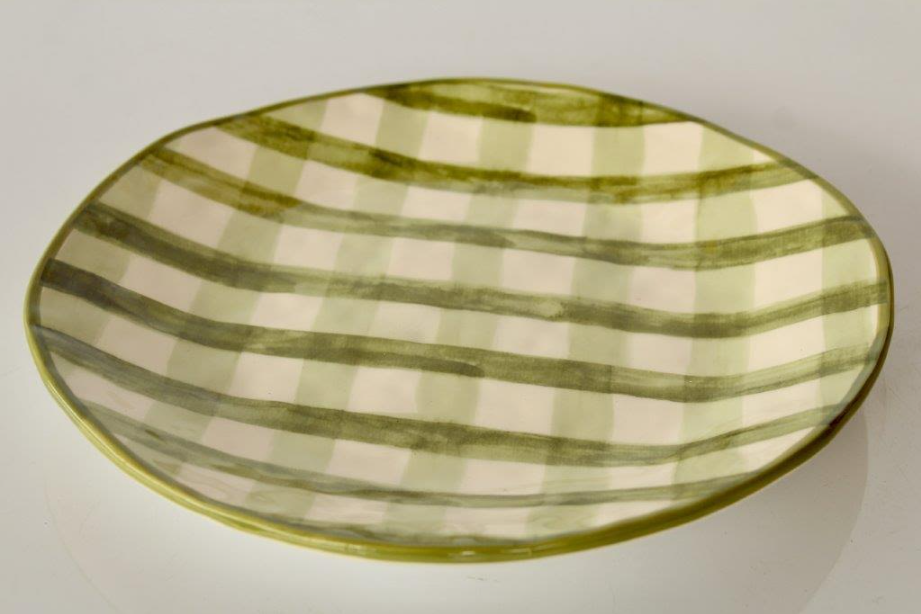 Irregular Green Check Plate - NetDécor