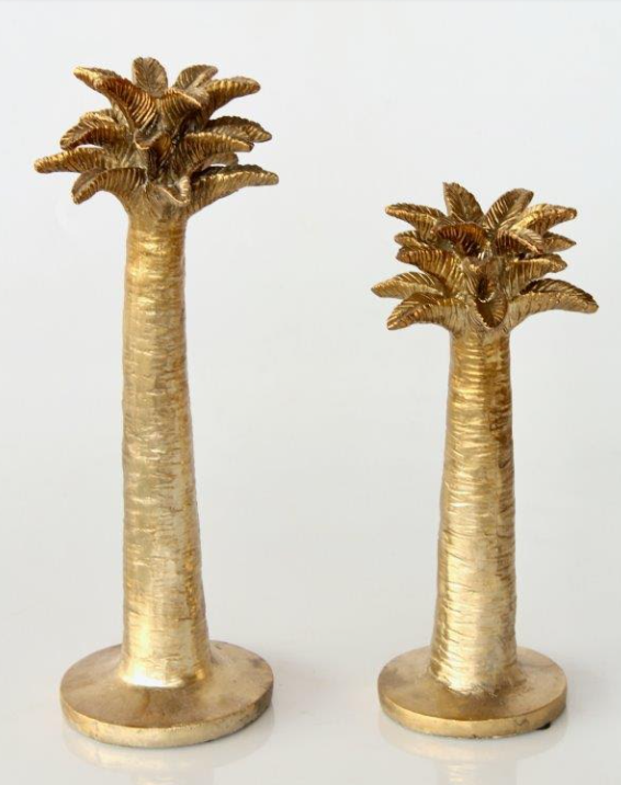 Gold Palm Tree Candle Holder - NetDécor