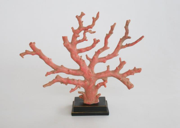 Dusty Red Coral On Stand - NetDécor