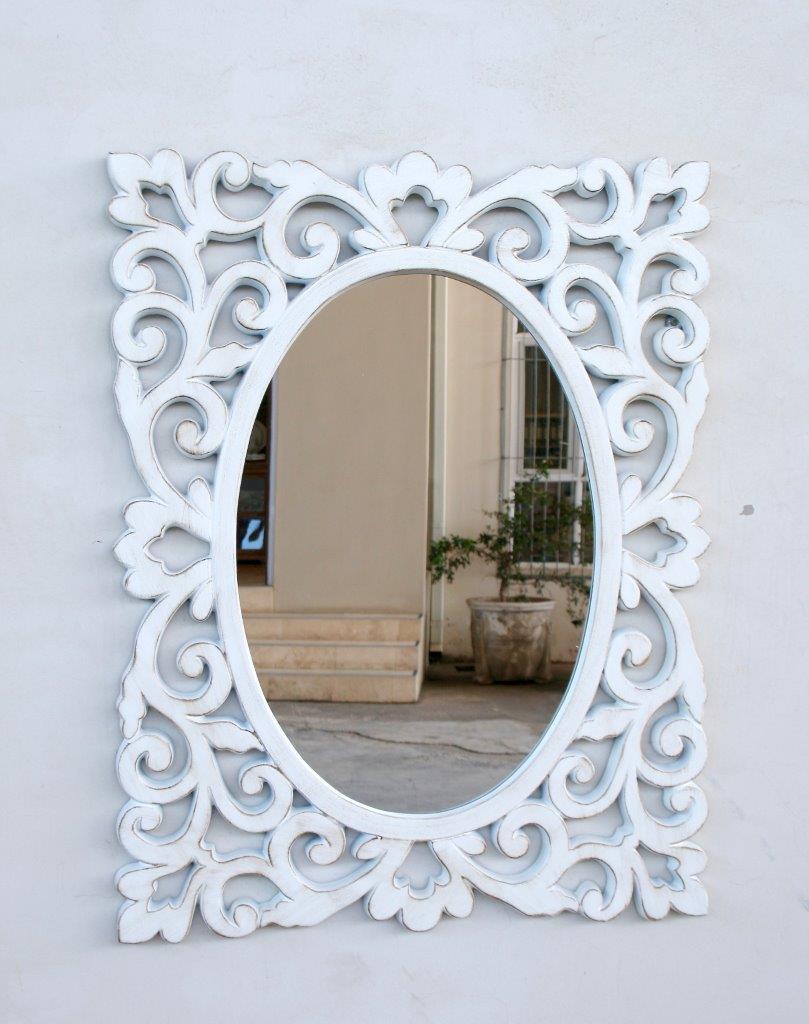 Filigree White Cut-out Mirror. - NetDécor 