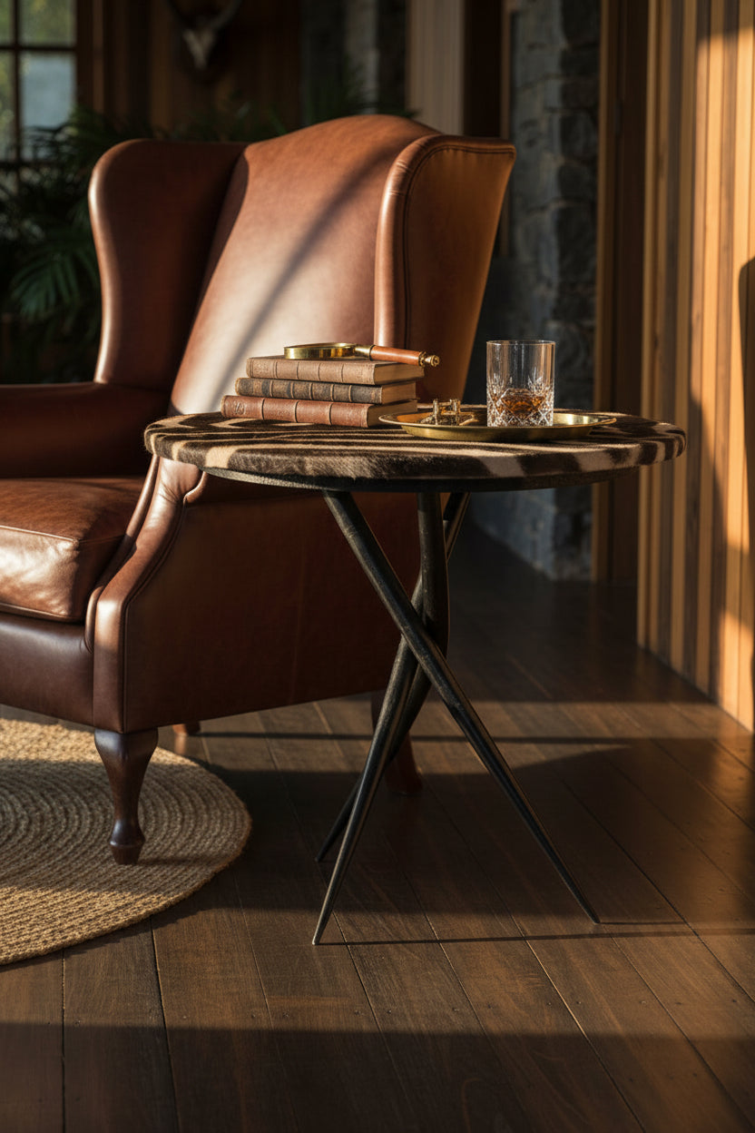 Gemsbok Table with Zebra Top - NetDécor