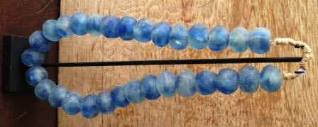 Large Blue Glass Beads on Stand - NetDécor