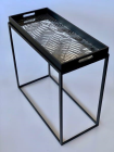 BLACK LEAF GOLD & SILVER SIDE TABLE TRAY - NetDécor