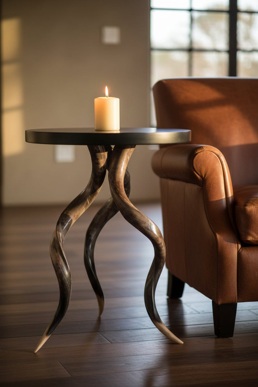 Kudu Horn Table with Veneer Top - NetDécor