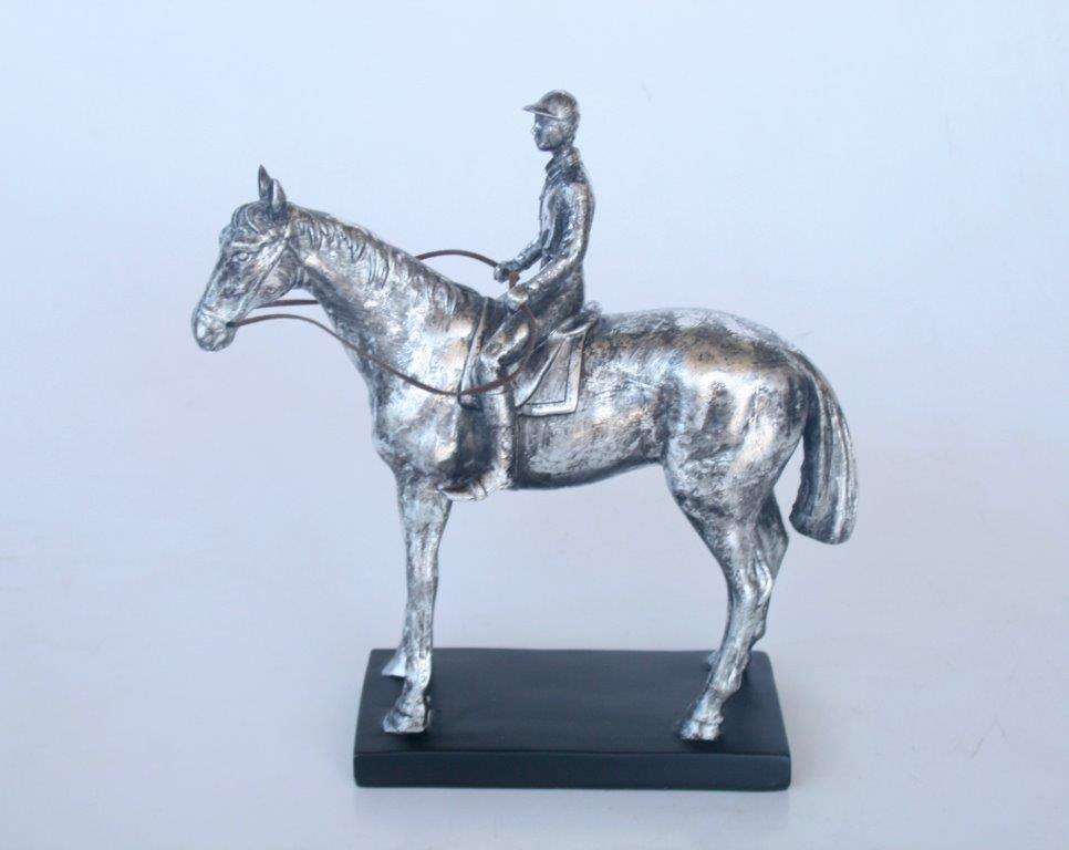 Man on Horse in Silver - NetDécor