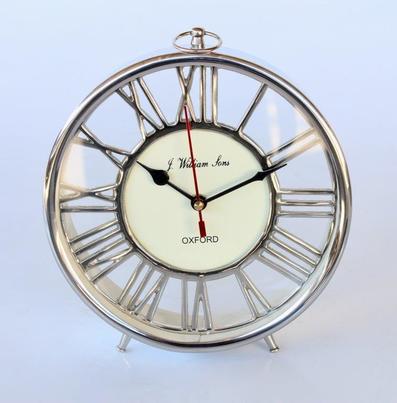 Round Silver Standing Clock - NetDécor