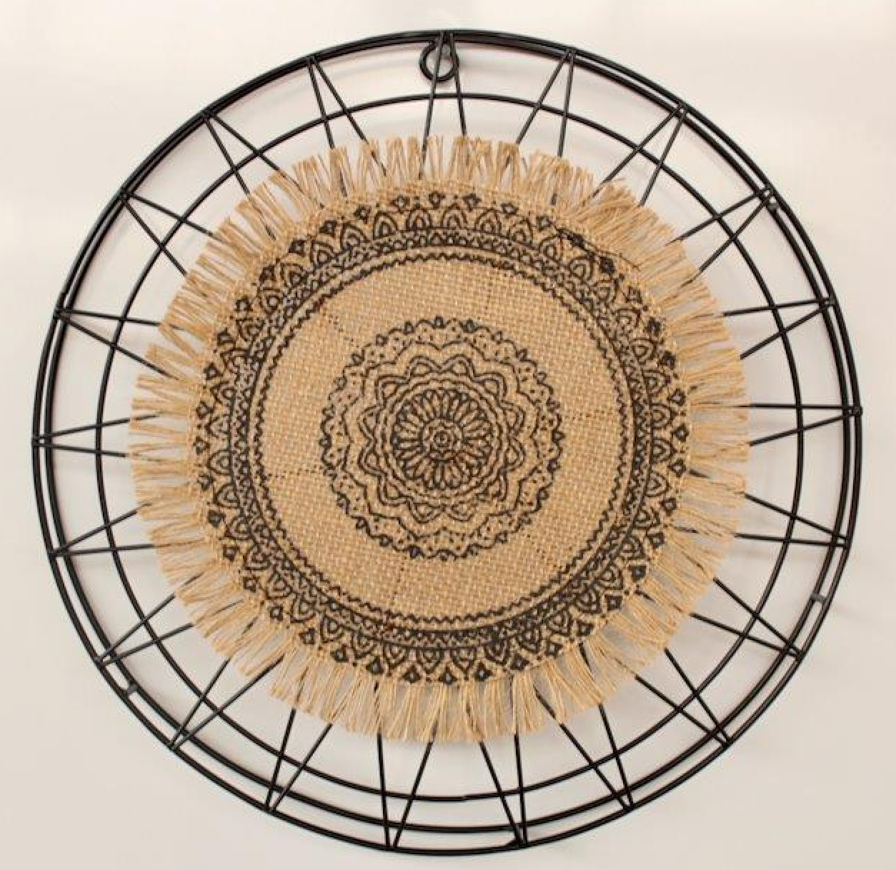 30cm Small Hessian Metal Wall Hanging - NetDécor